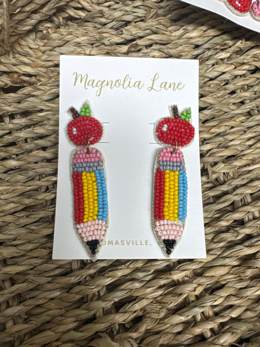 GS Beaded Pencil Earring