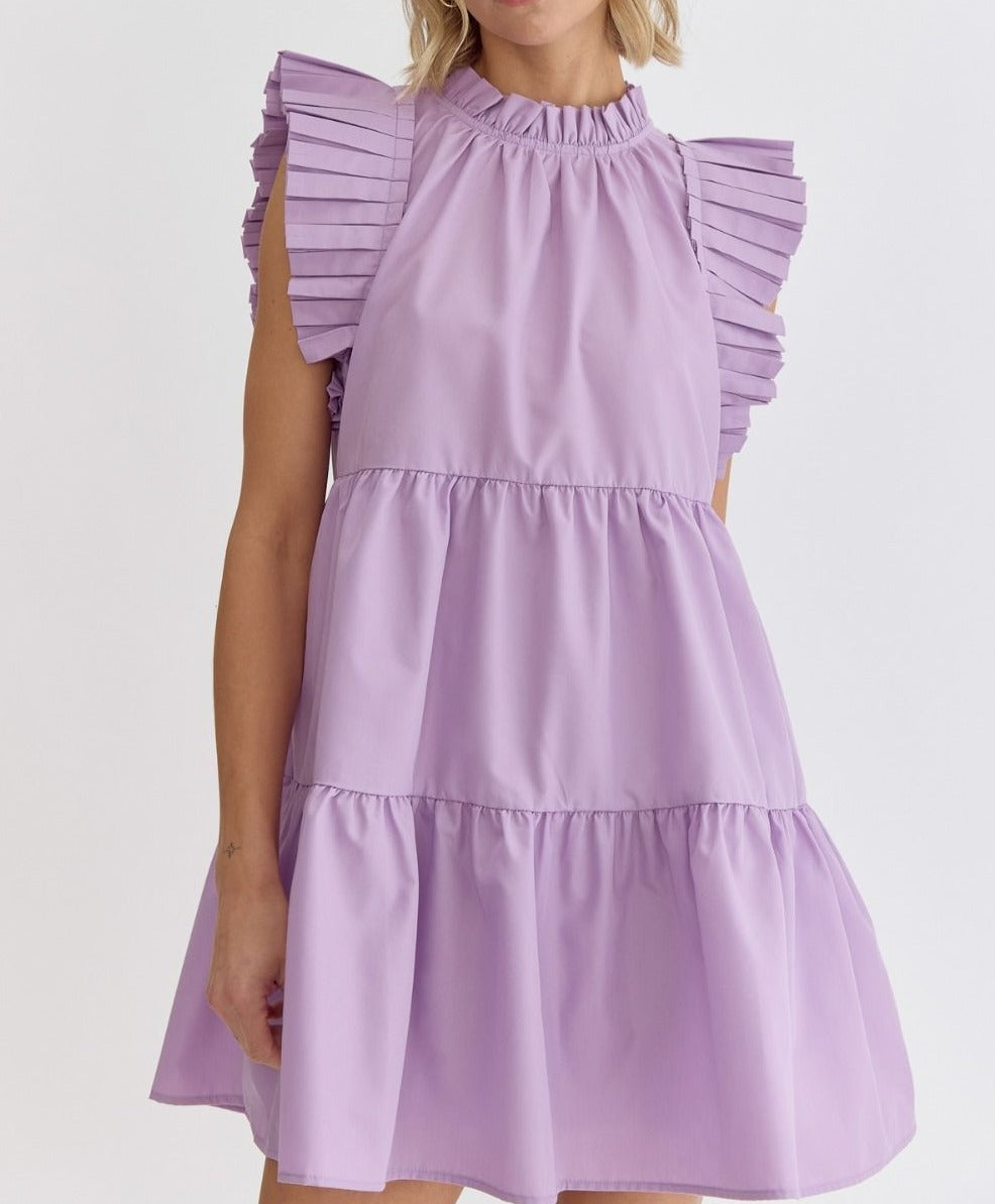 Entro Tiered Pleated Dress