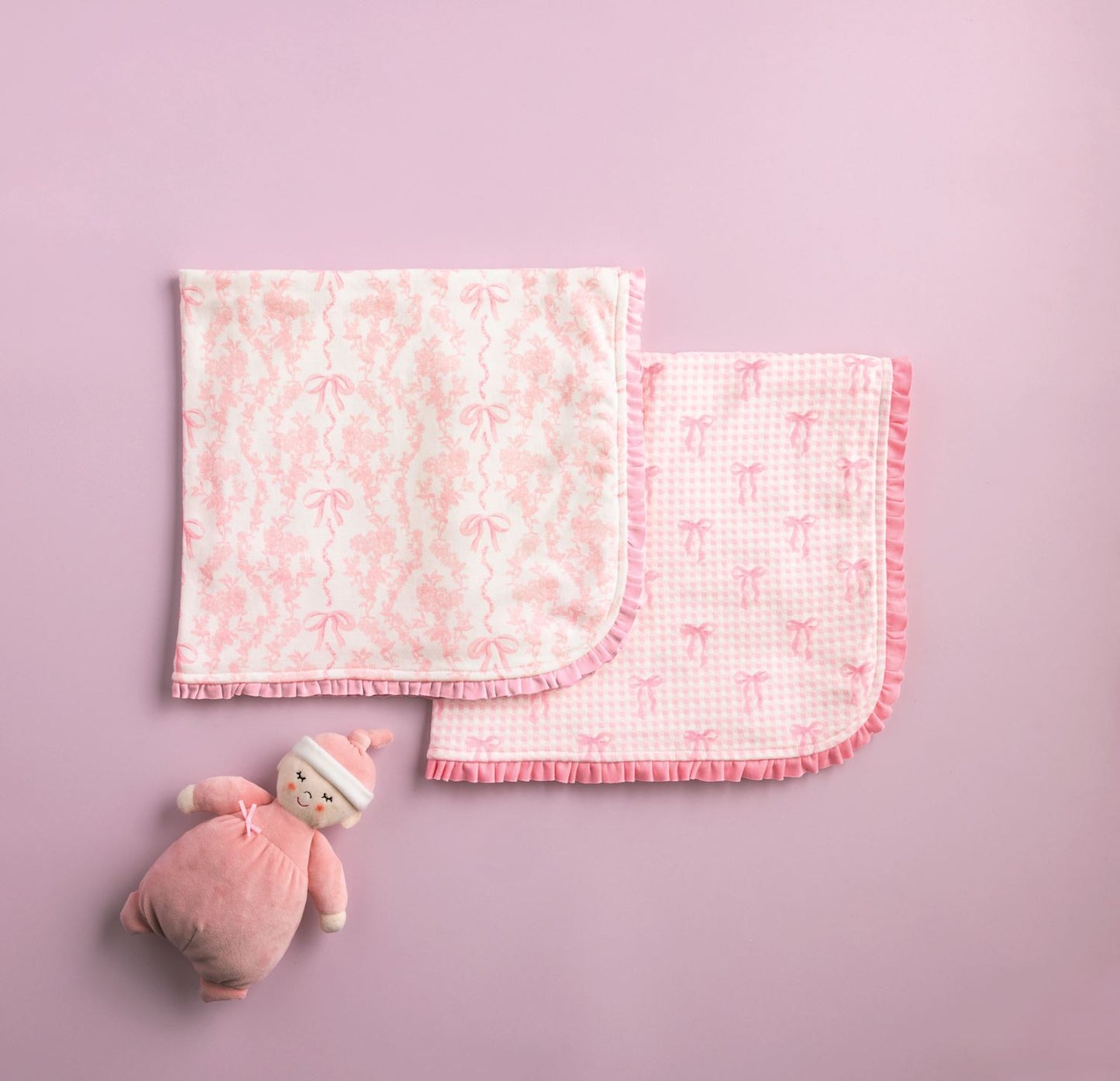 Mudpie Girl Bow Arrival Blankets