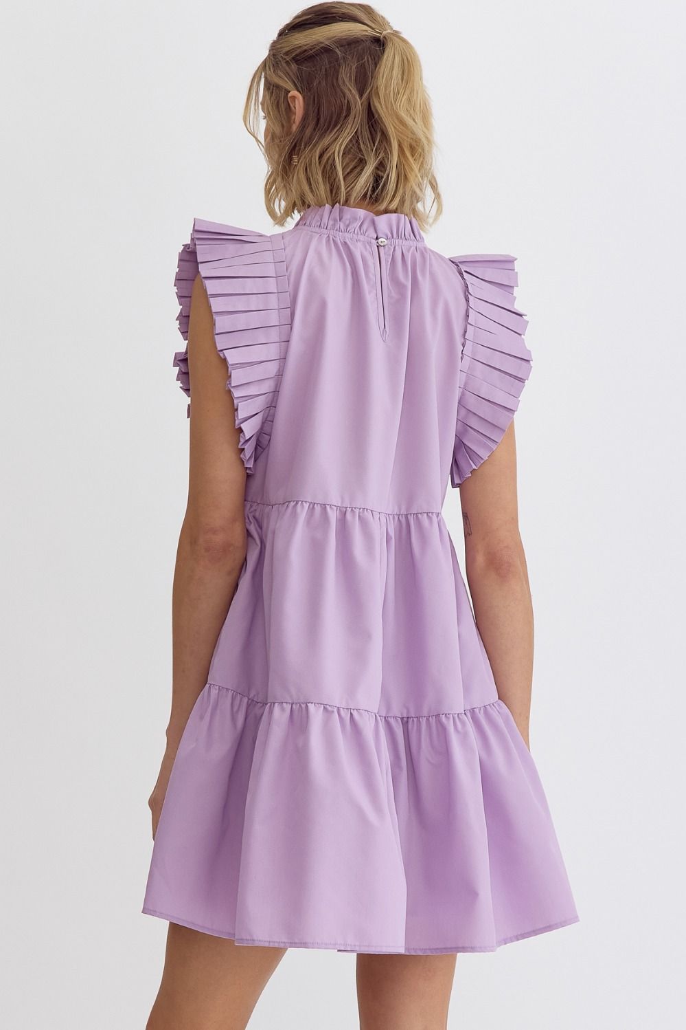 Entro Tiered Pleated Dress