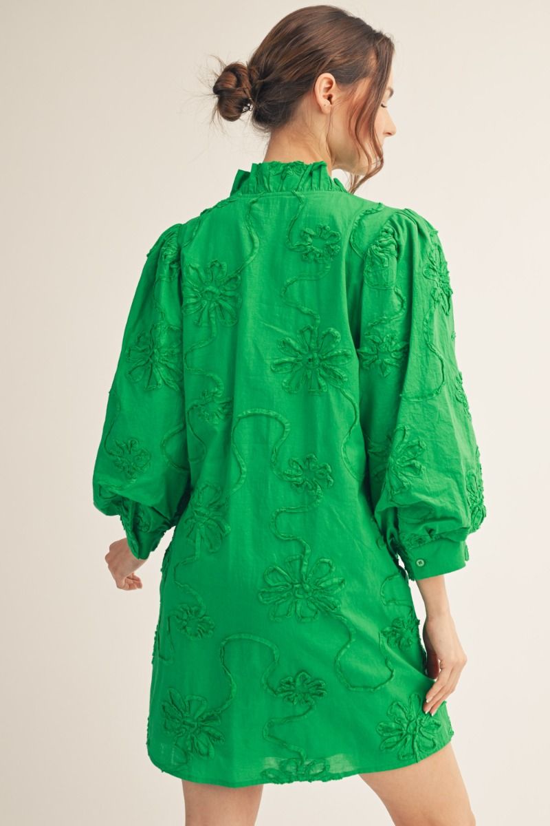 Jodifl 3/4 Puff Sleeve Puff Flower Dress