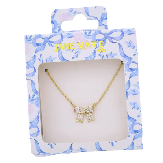 Jane Marie Bow Paper Clip Necklace