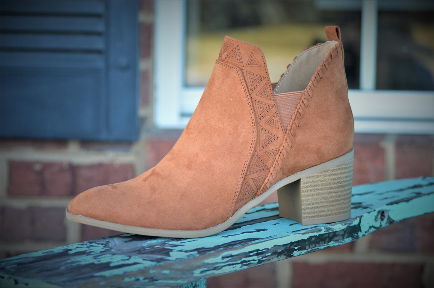 Qupid Suede Booties - Rust