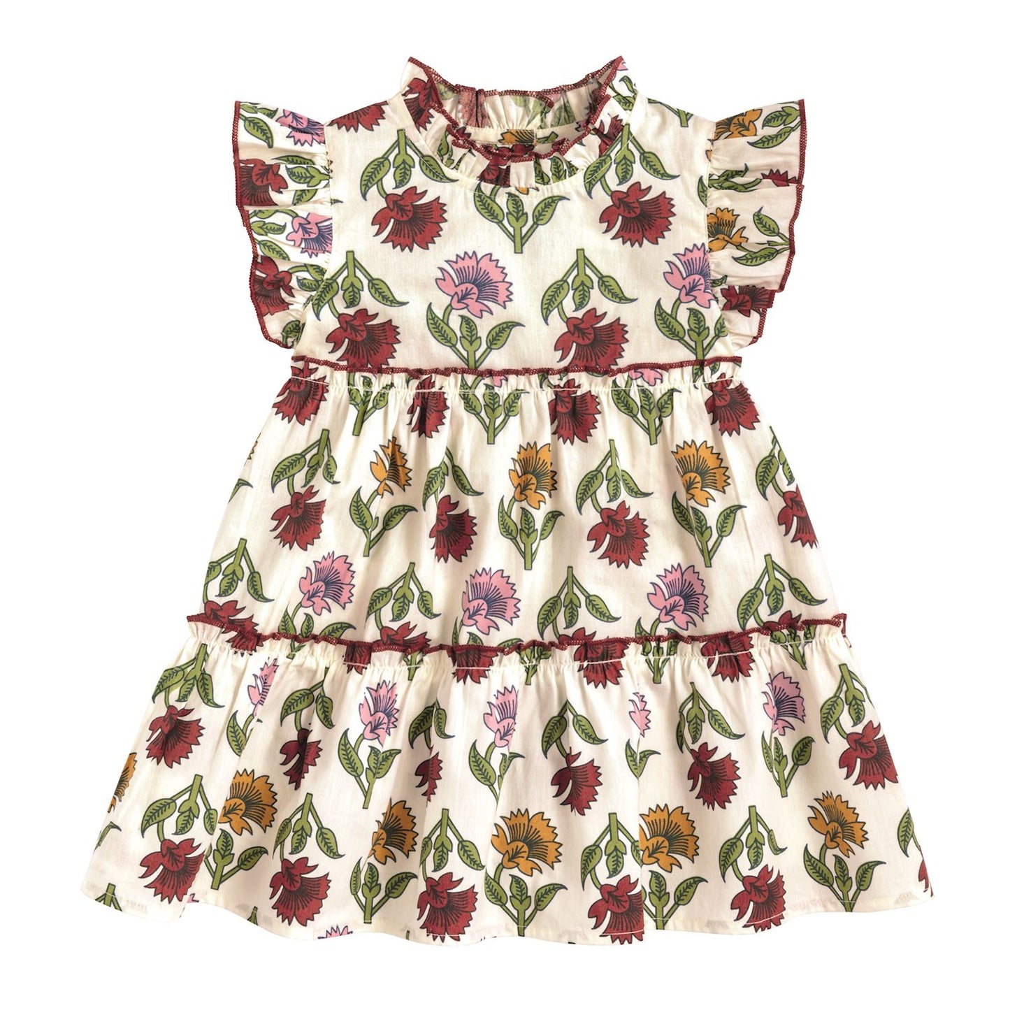 Mudpie Toddler Multi Floral Ruffle Dress