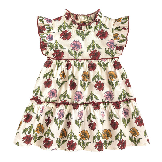Mudpie Toddler Multi Floral Ruffle Dress