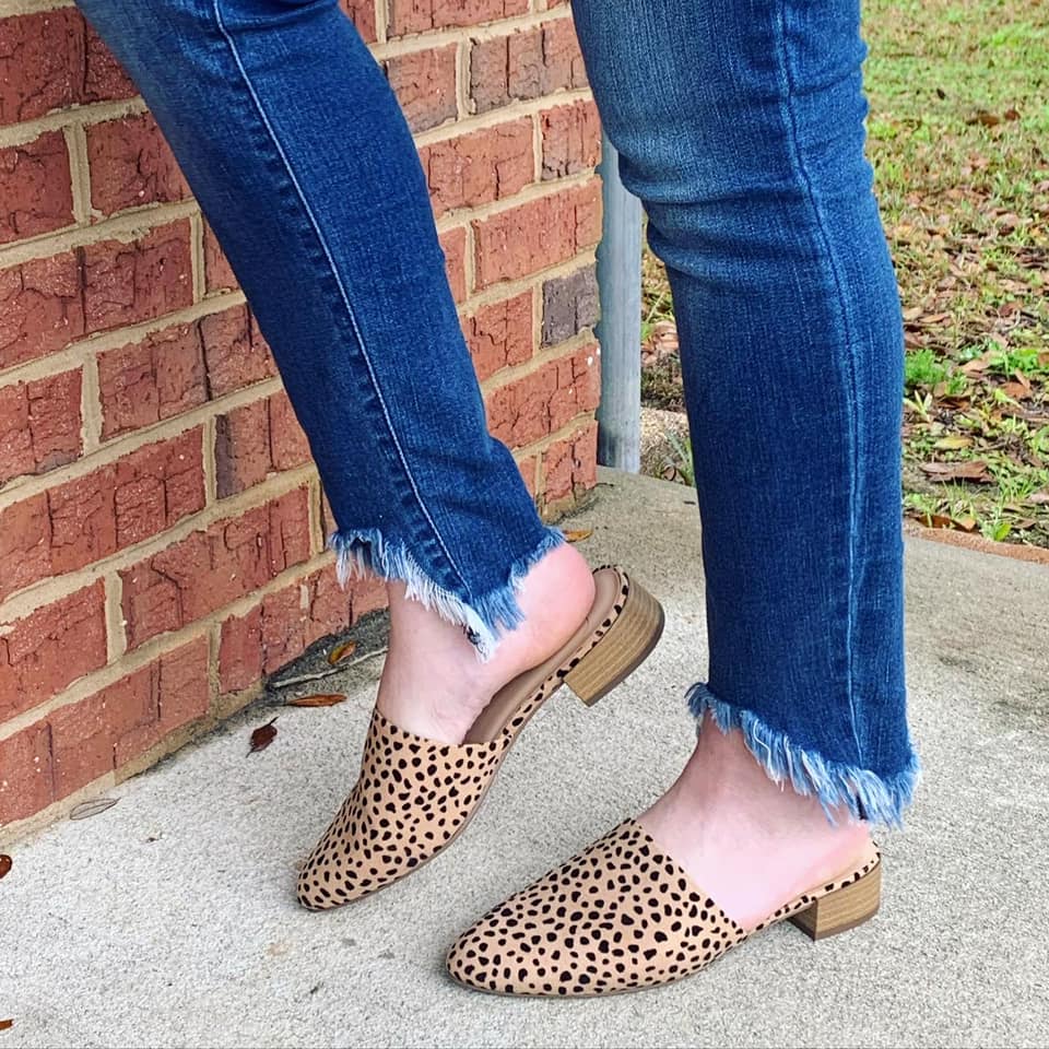 FG Dotted Leopard Heel Mules