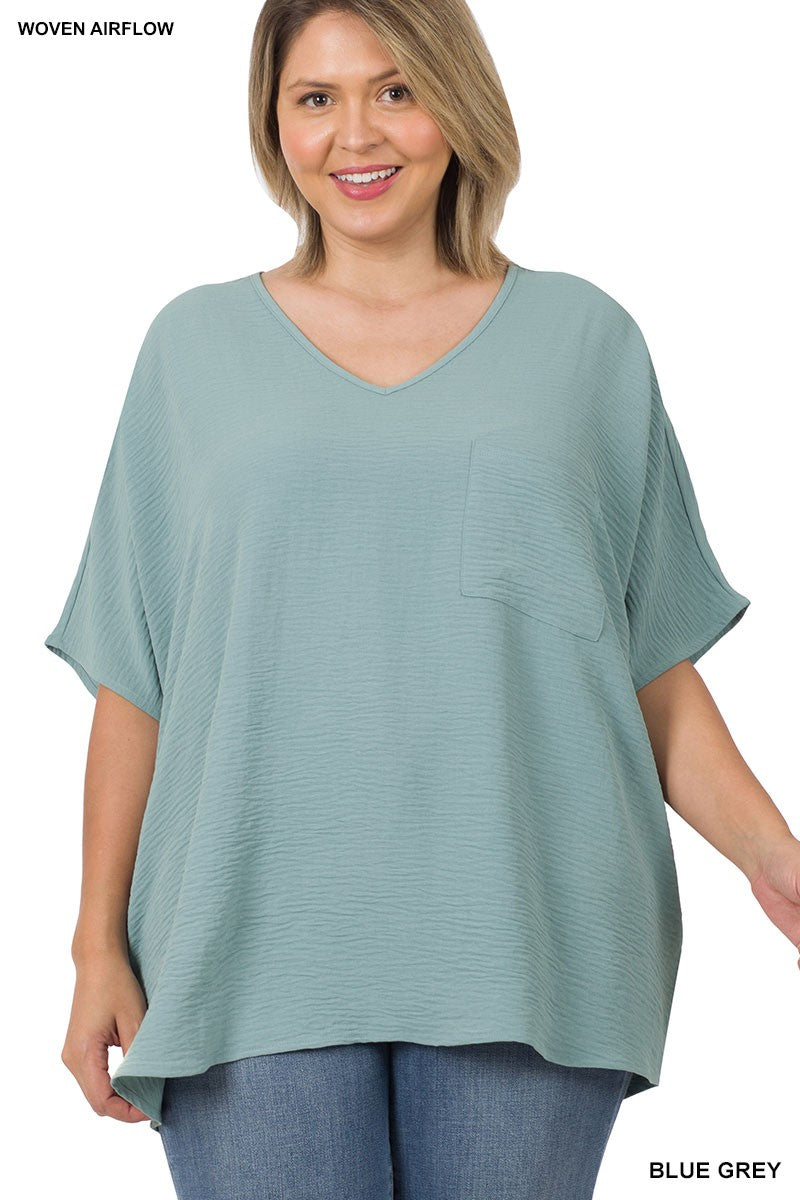 Z Plus V-Neck Dolman Top