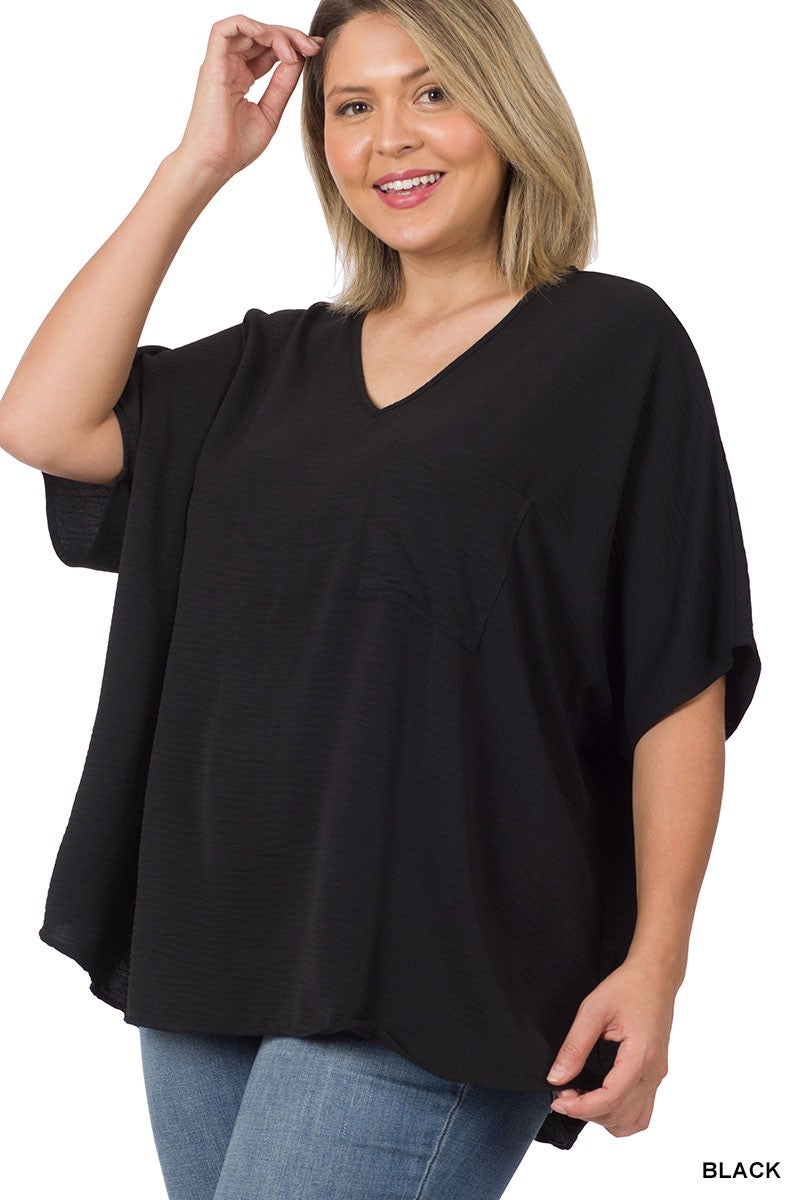 Z Plus V-Neck Dolman Top