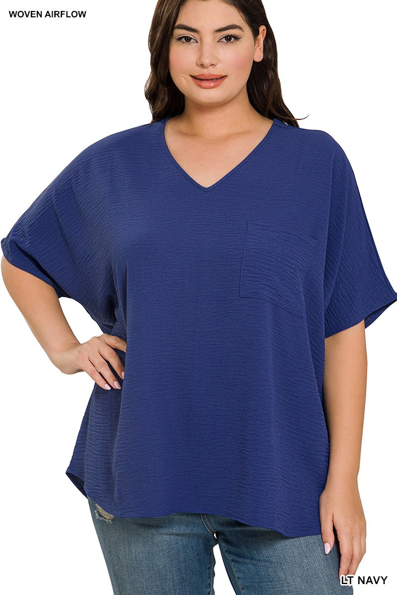 Z Plus V-Neck Dolman Top