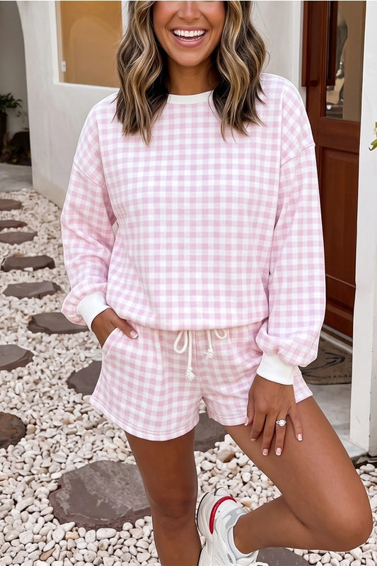 LDC Plaid Pullover and Short Set