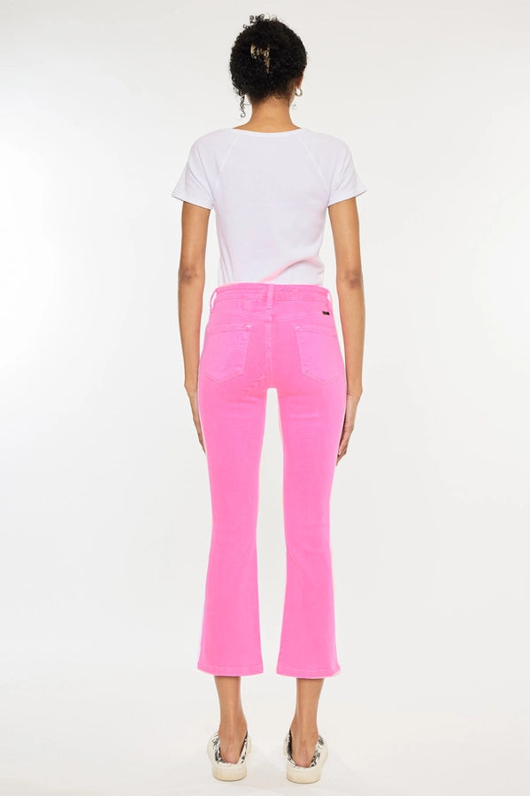 Kancan High Rise Neon Pink Kick Flare