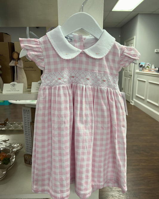 MB Collared Checks Dress - Pink