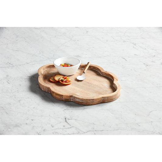 MP Scallop Mango Wood Tray & Serving Set