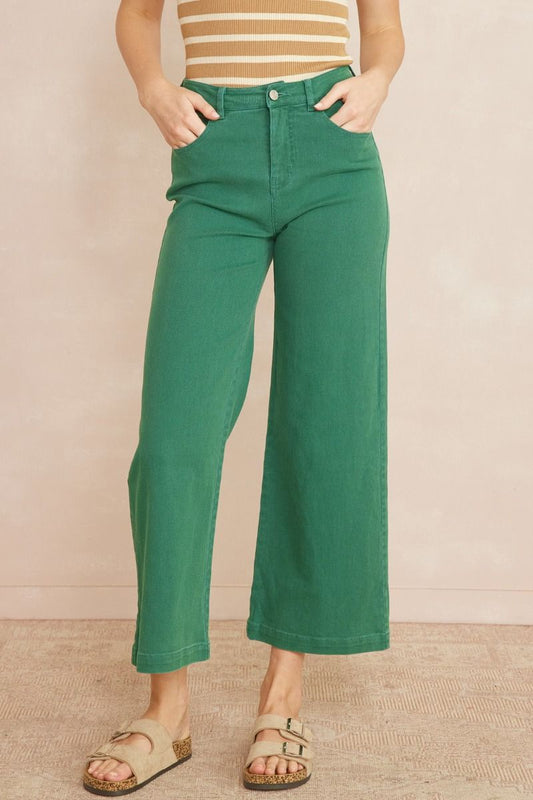 Entro Straight Leg Jeans - Hunter Green