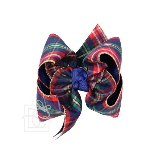 Beyond Creations Navy Plaid Hairbow