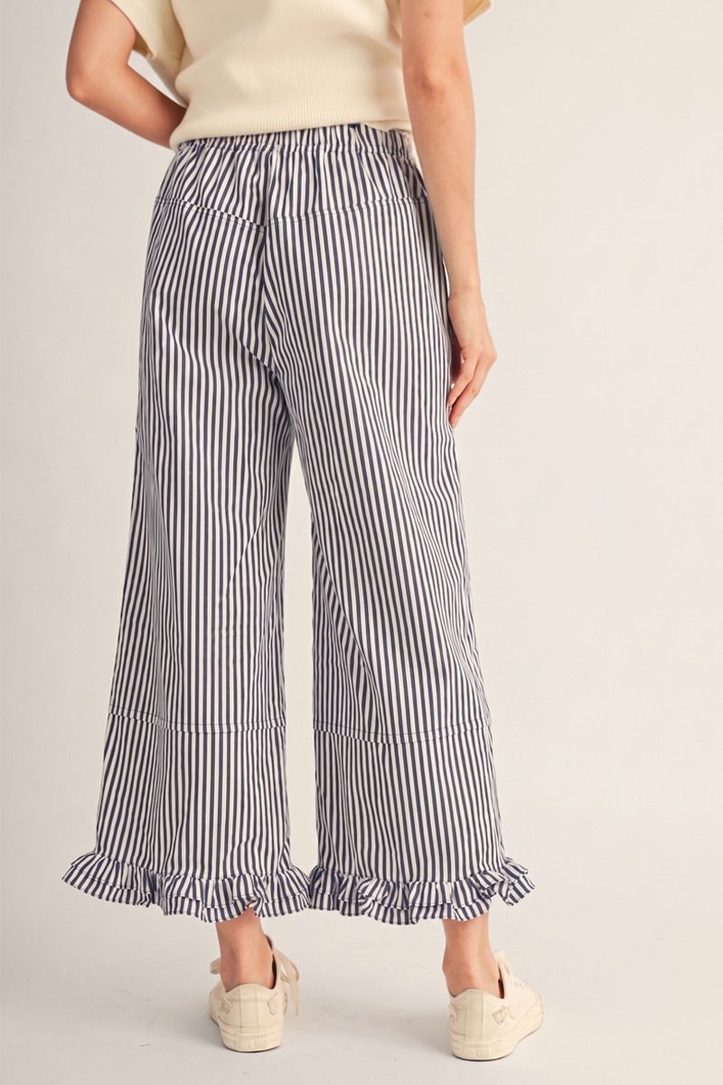 Jodifl Wide Leg Stripe Ruffle Pants