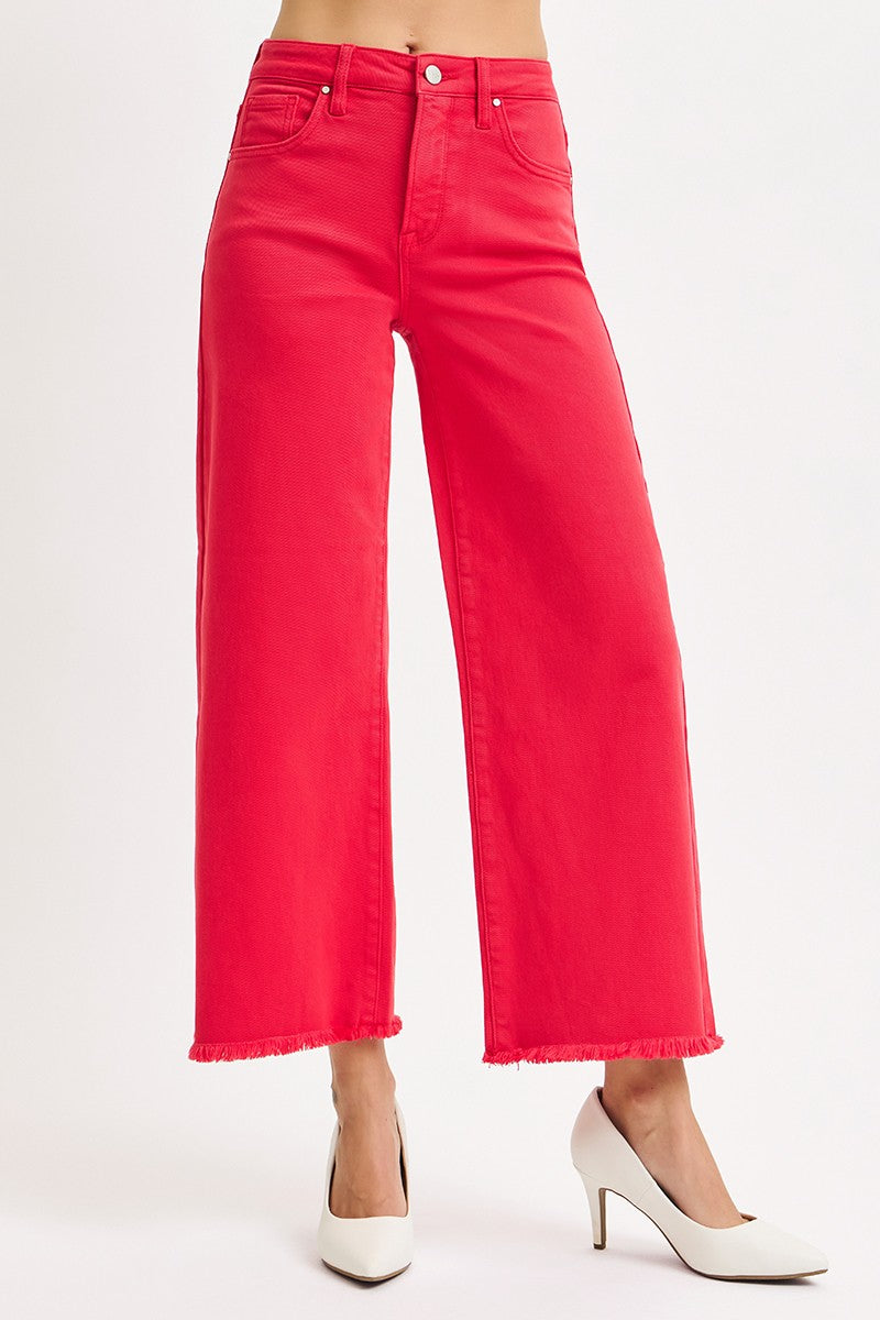 Risen Tummy Control Red Crop Pants