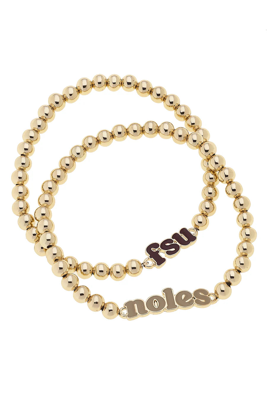 Canvas Team Slogan Ball Bead Bracelet Set