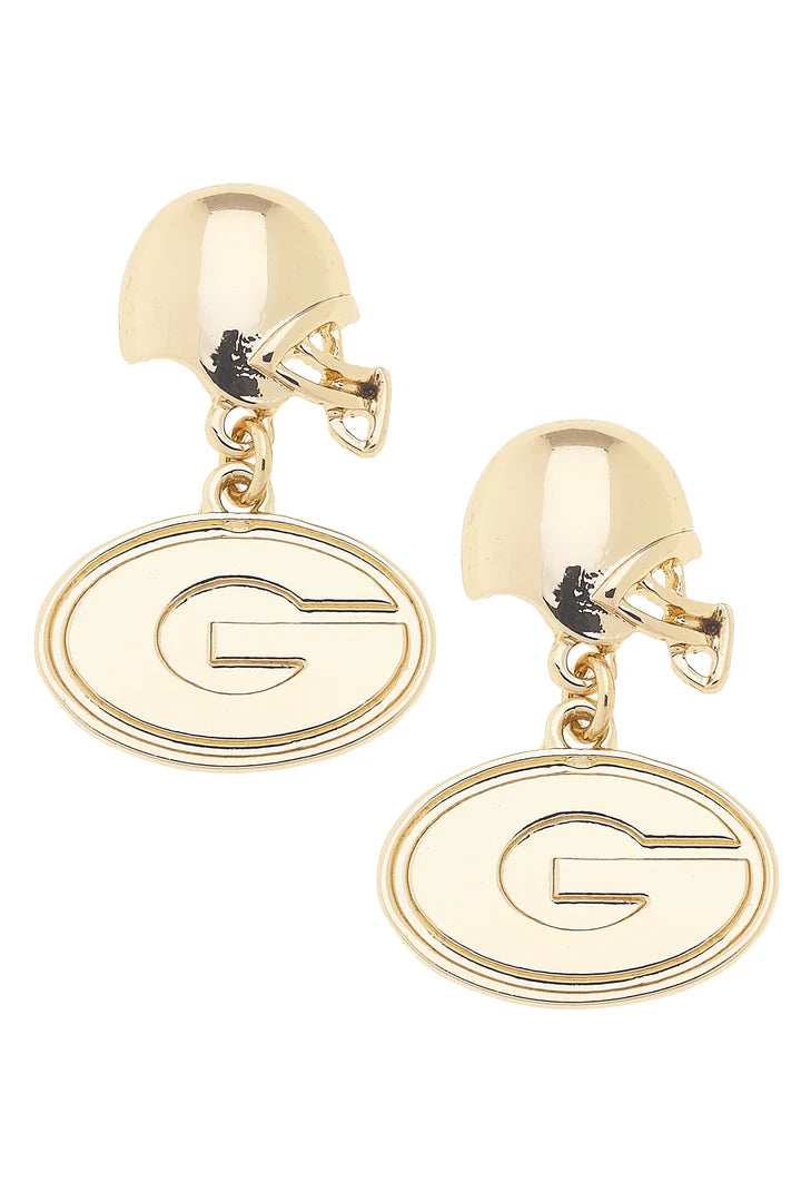 Canvas Helmet Logo Earrings
