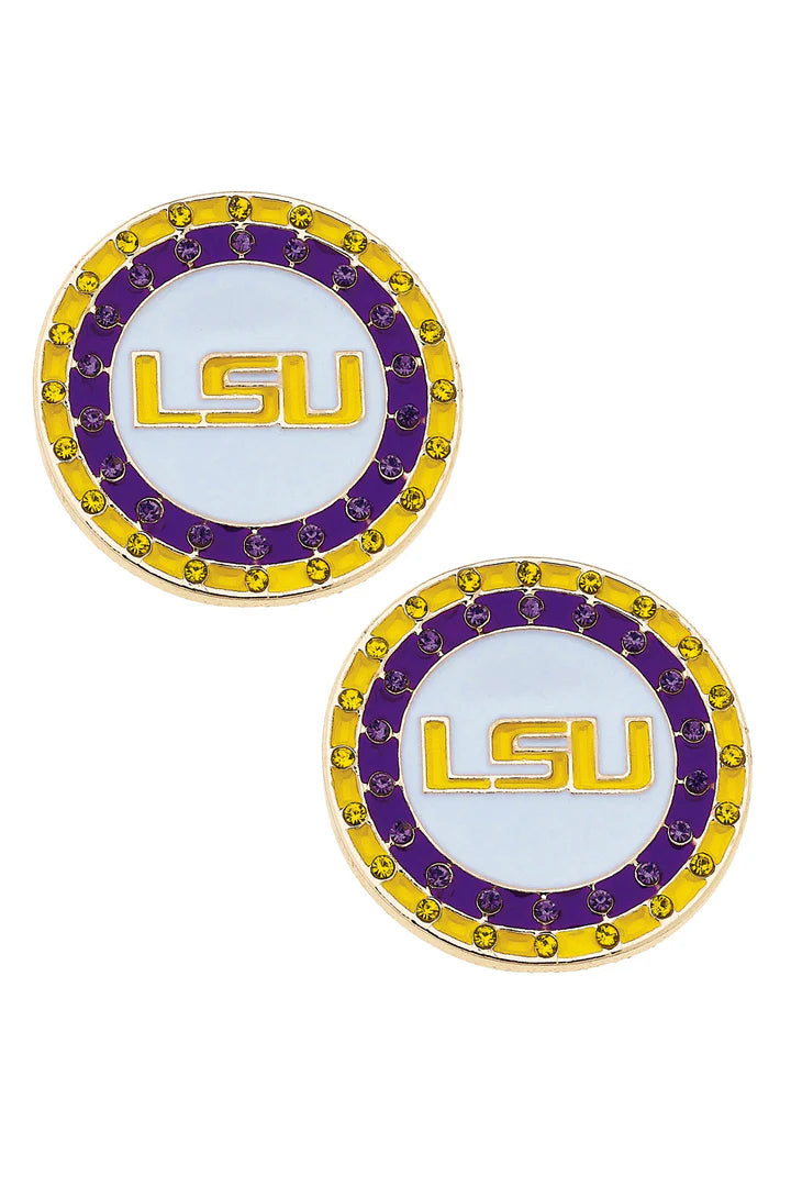 Canvas Pave Gameday Disc Studs