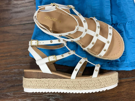 Soda Studded Strappy Espadrilles