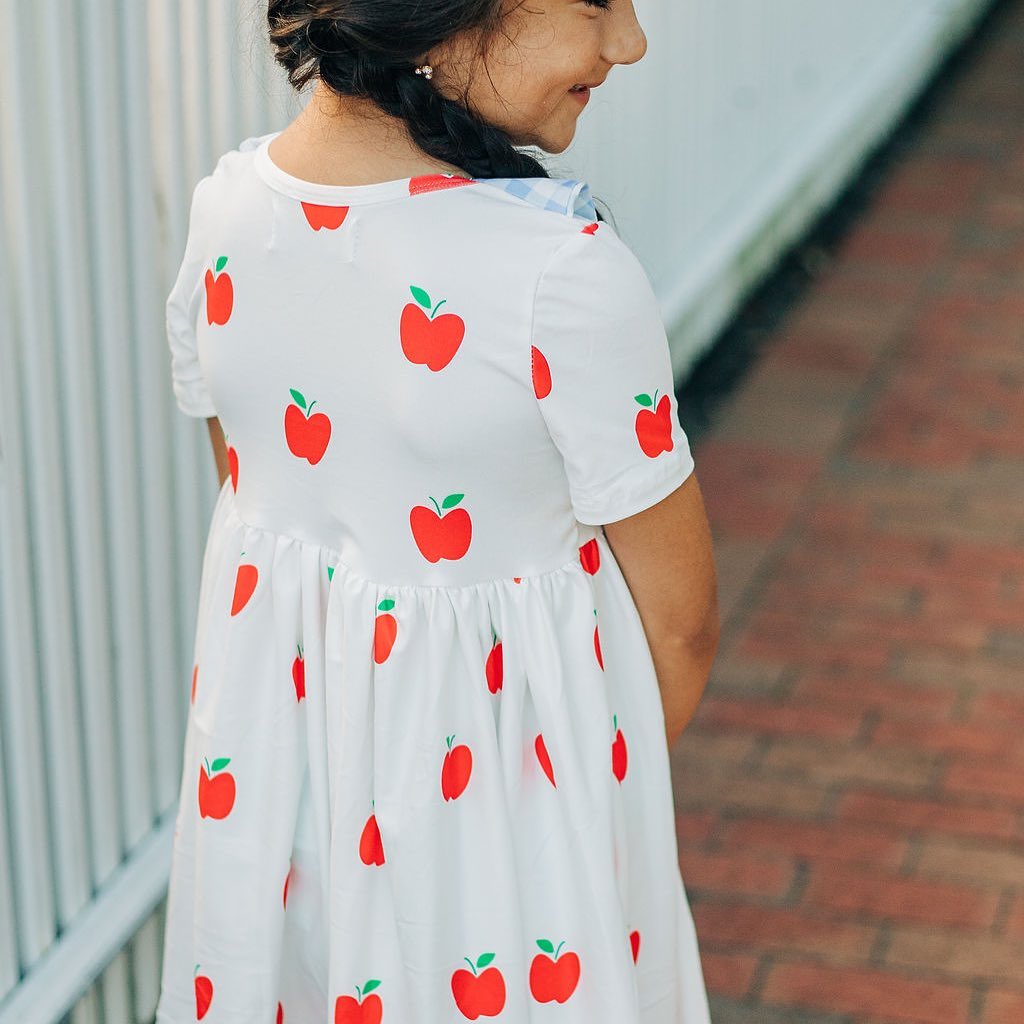 SB Toddler Twirl Dress - Red Apples