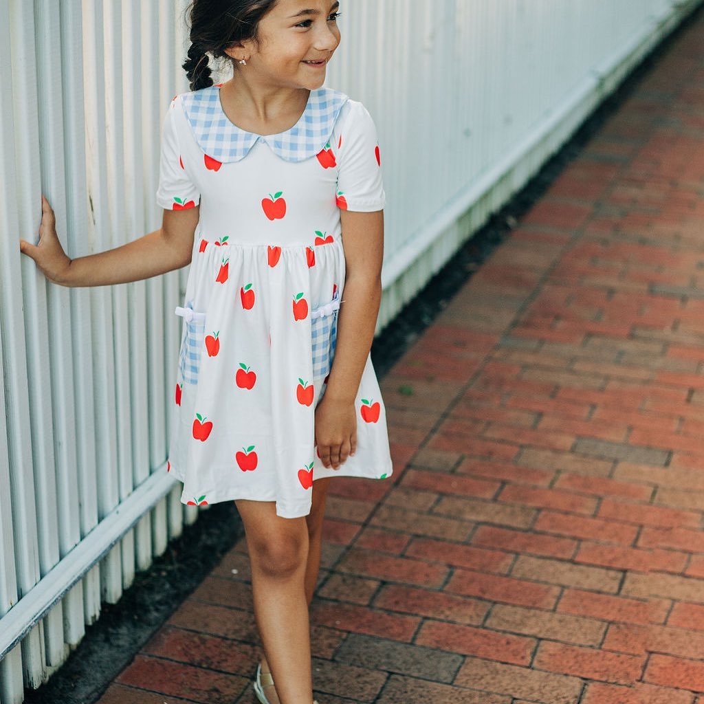 SB Toddler Twirl Dress - Red Apples