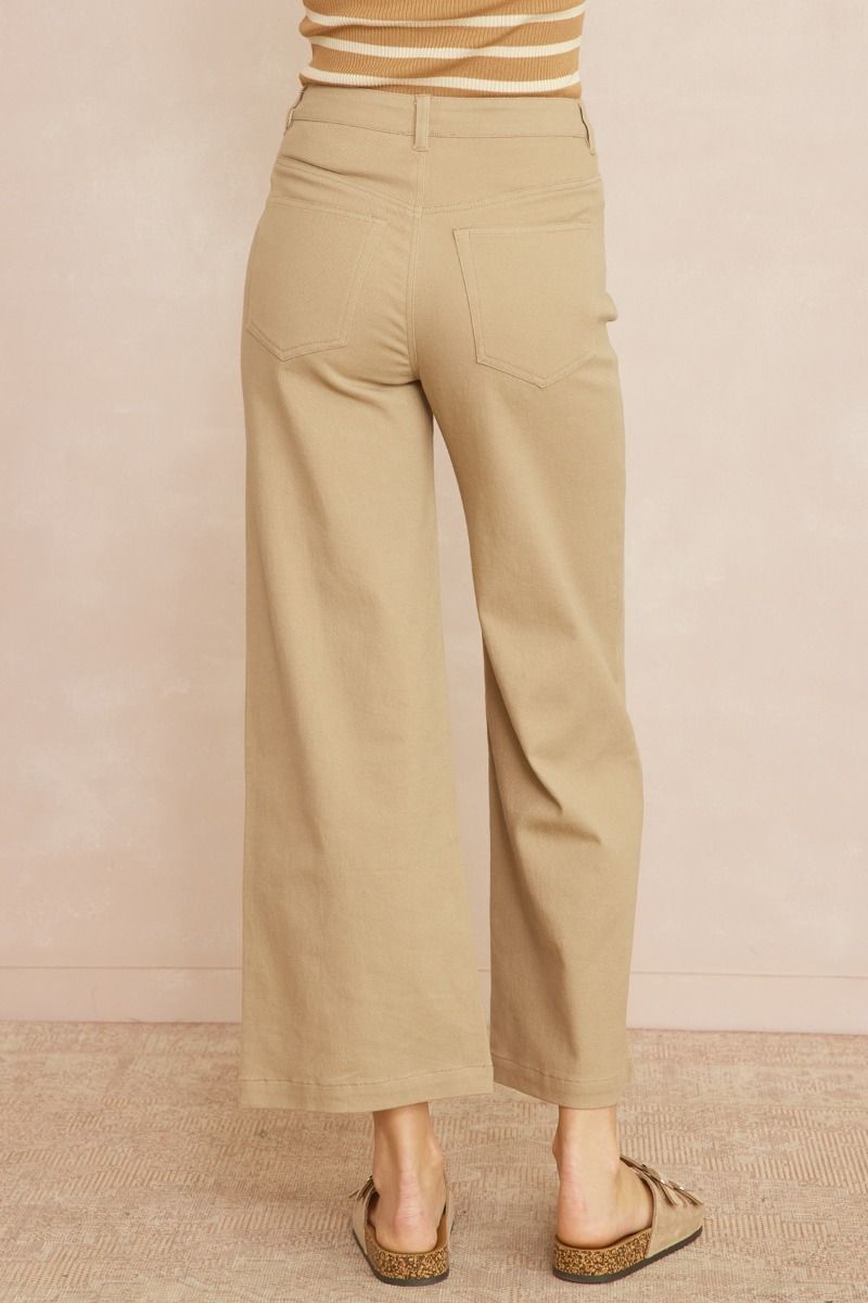 Entro Straight Leg Pants - Tan