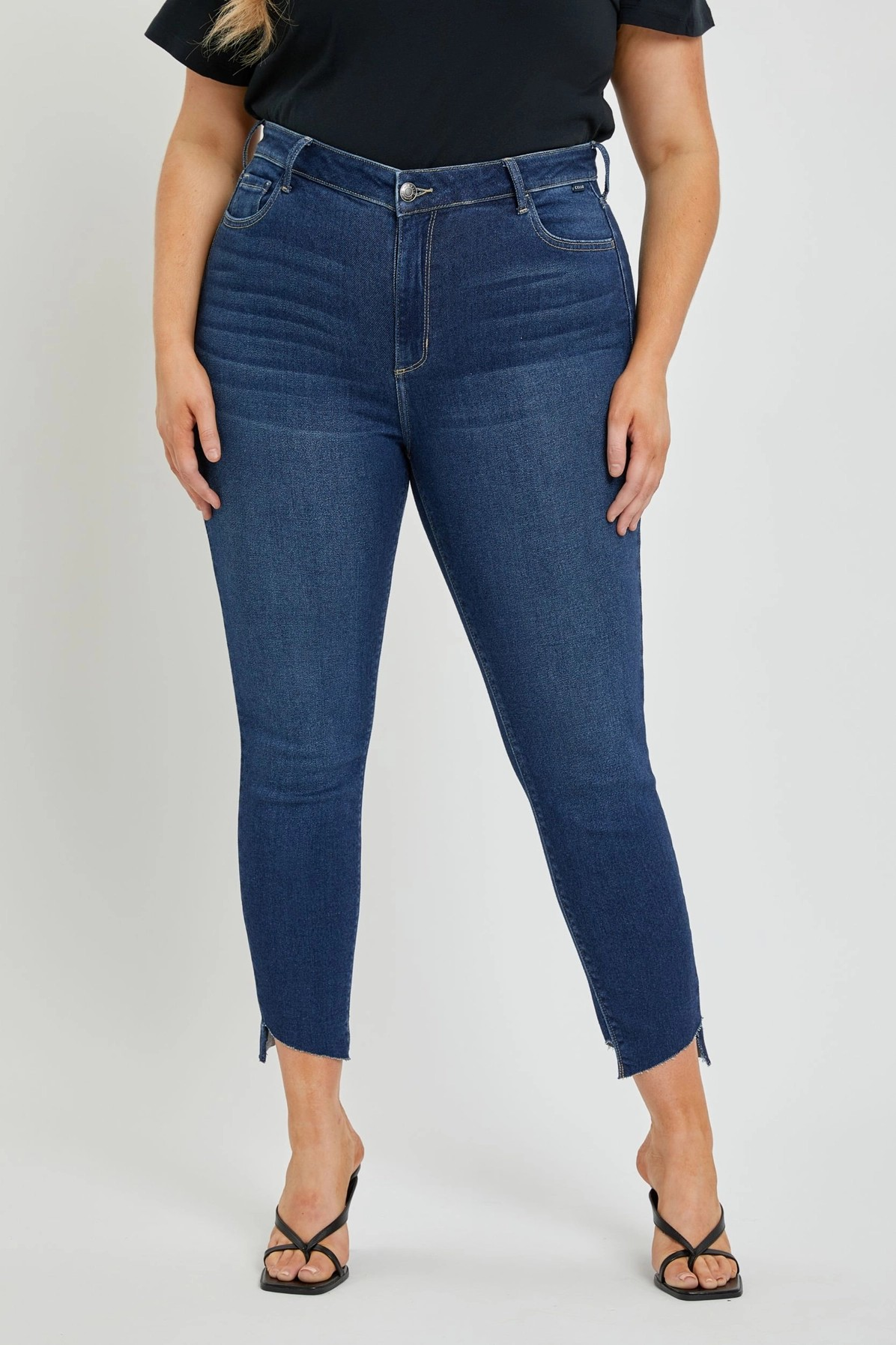 Cello High Rise Crop Skinny Jean with Dolphin Hem