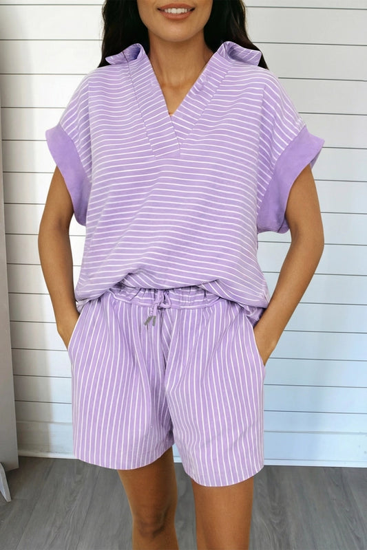 Aapparella Stripe Polo Short Set