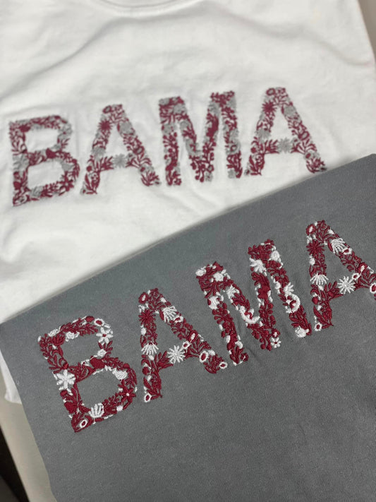 Embroidery Comfort Color Floral Block BAMA