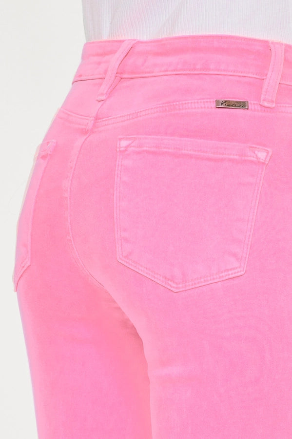 Kancan High Rise Neon Pink Kick Flare