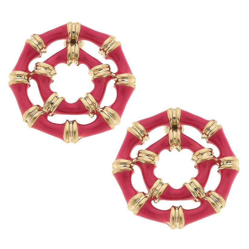 Canvas Lilly Bamboo Stud Earrings