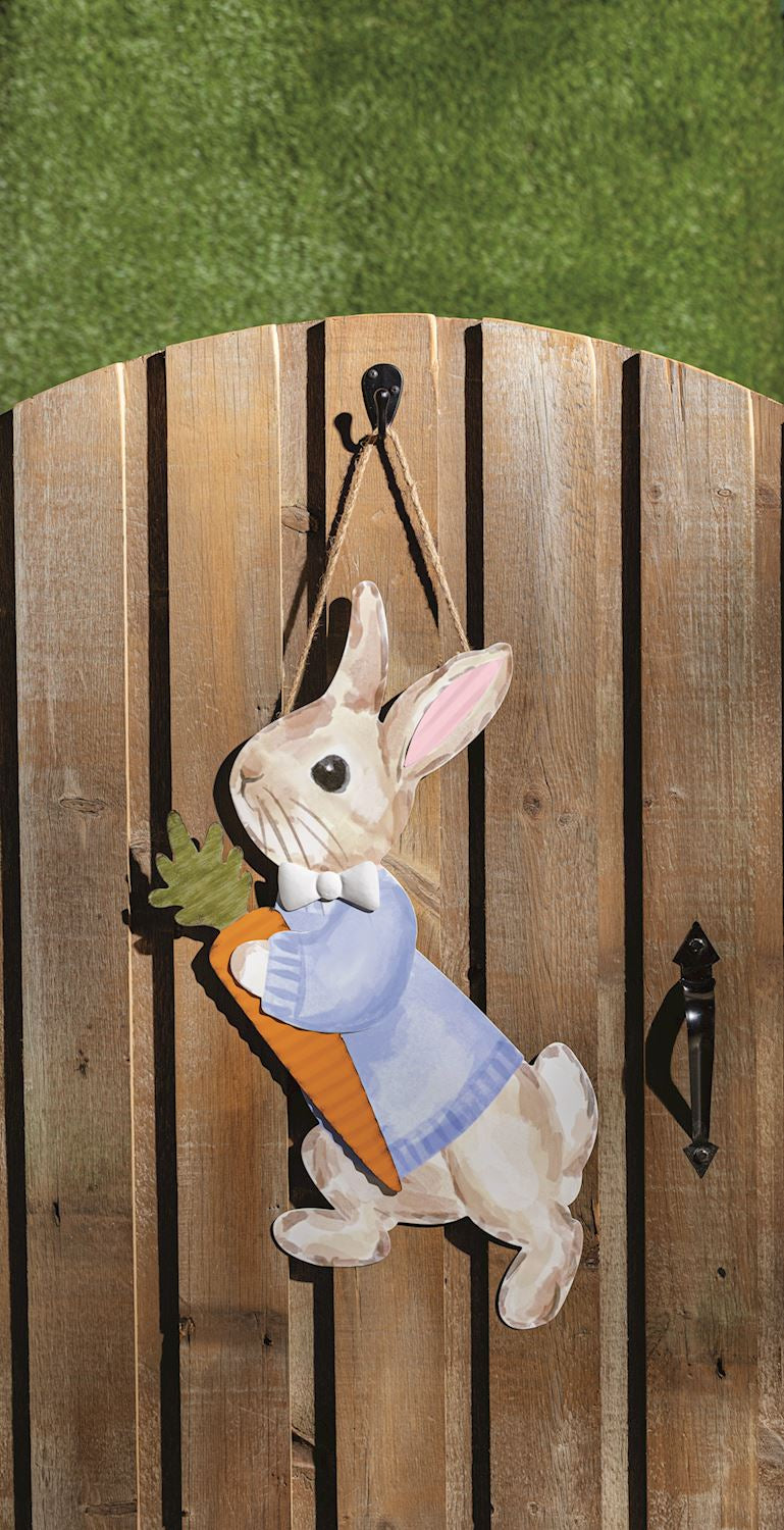 Mudpie Bunny Tin Door Hanger