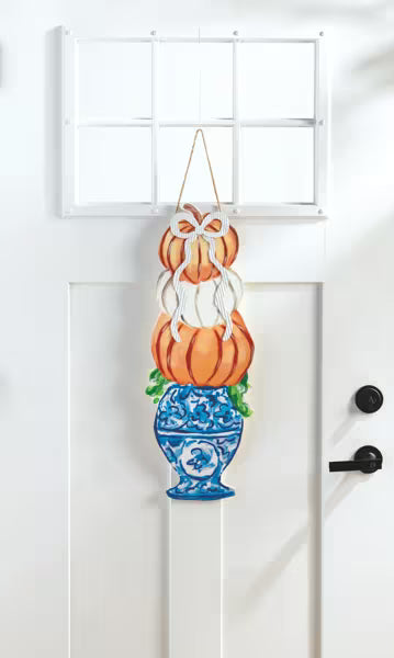 Mudpie Pumpkin Topiary Door Hanger