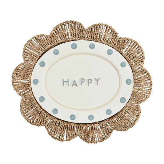 Mudpie Happy Woven Platter Set