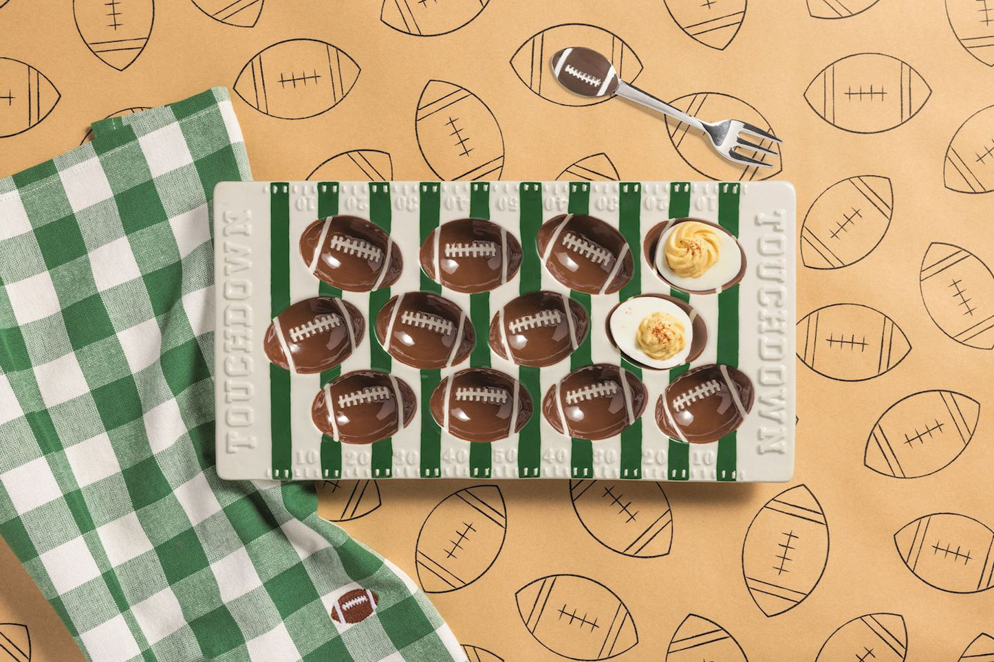 Mudpie Football Field Deviled Egg Tray
