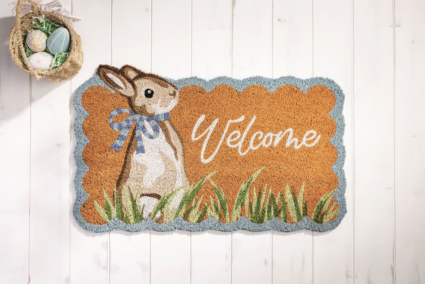 Mudpie Easter Scallop Door Mat