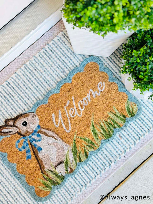 Mudpie Easter Scallop Door Mat