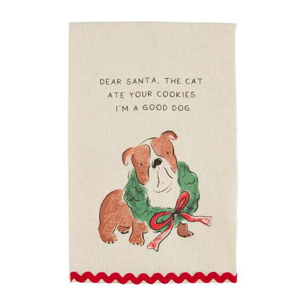 Mudpie Funny Pet Christmas Hand Towels