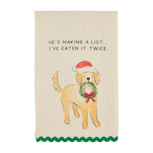 Mudpie Funny Pet Christmas Hand Towels