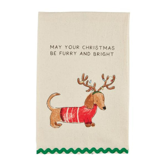 Mudpie Funny Pet Christmas Hand Towels