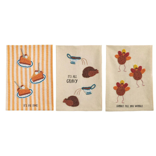 Mudpie Beaded Thanksgiving Towels