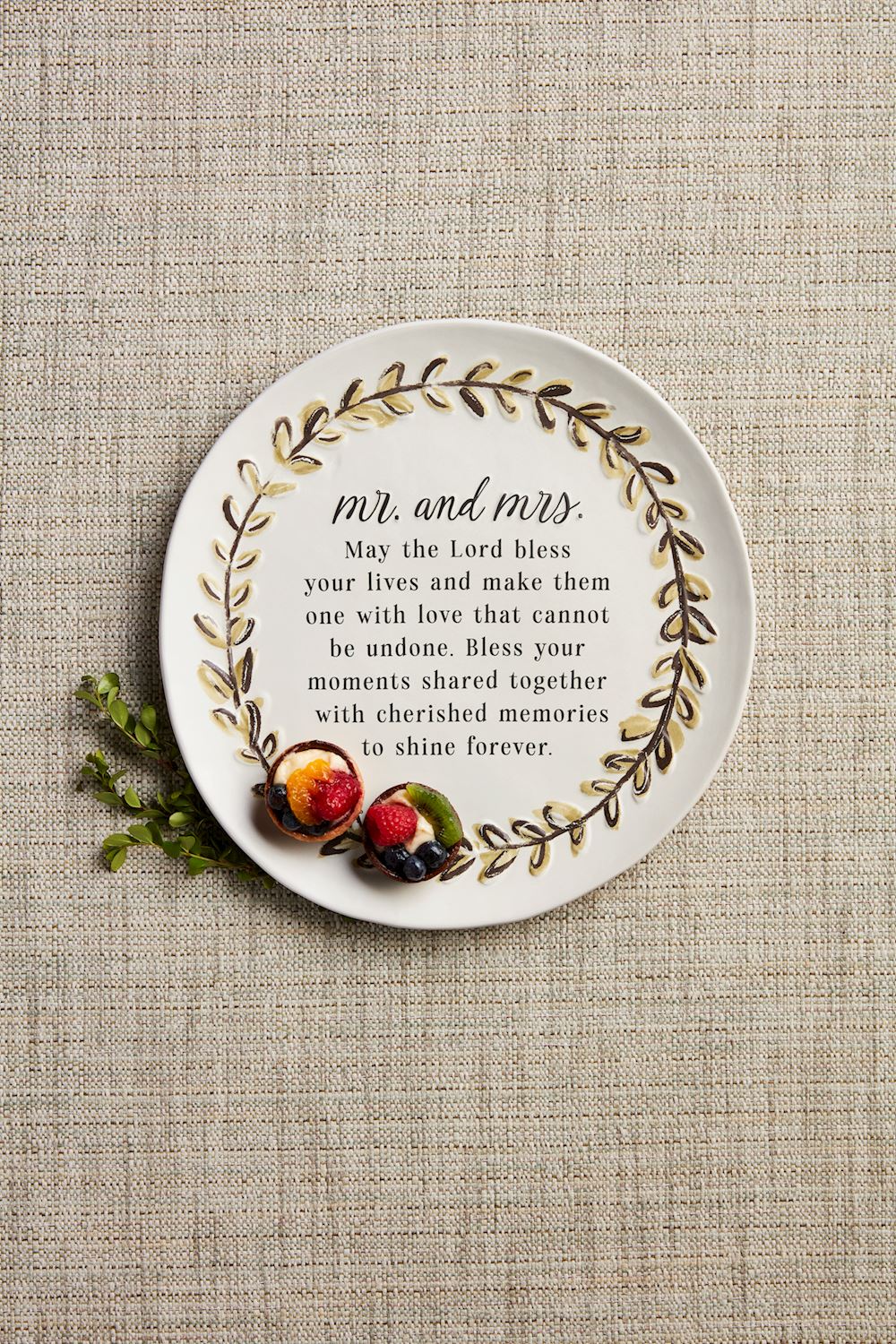 Mudpie Mr. & Mrs. Blessing Plate