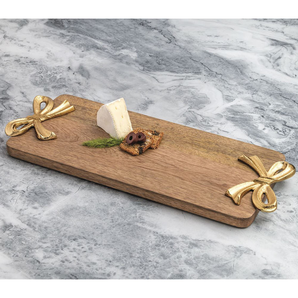 Mudpie Gold Bow Handle Wood Board
