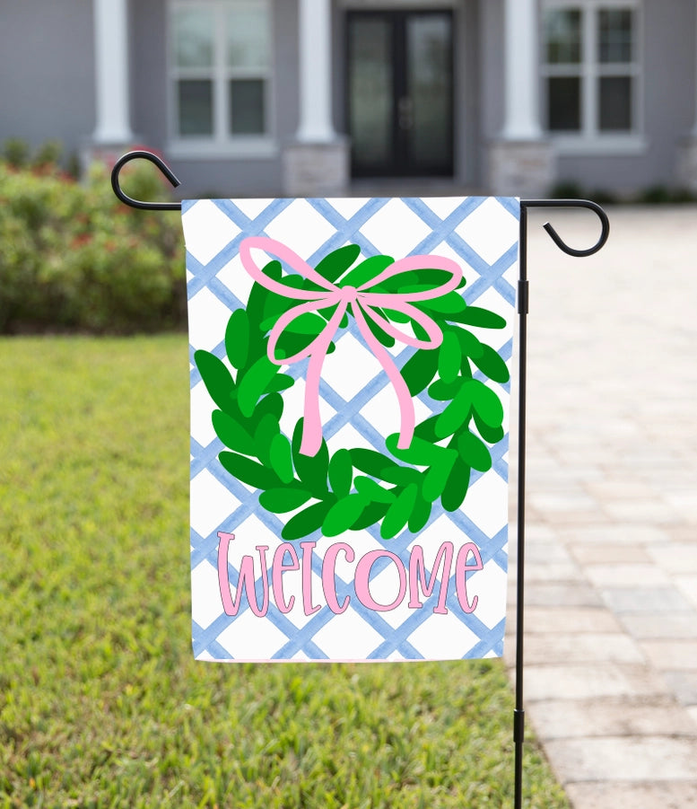 Navy Knot Garden Flags