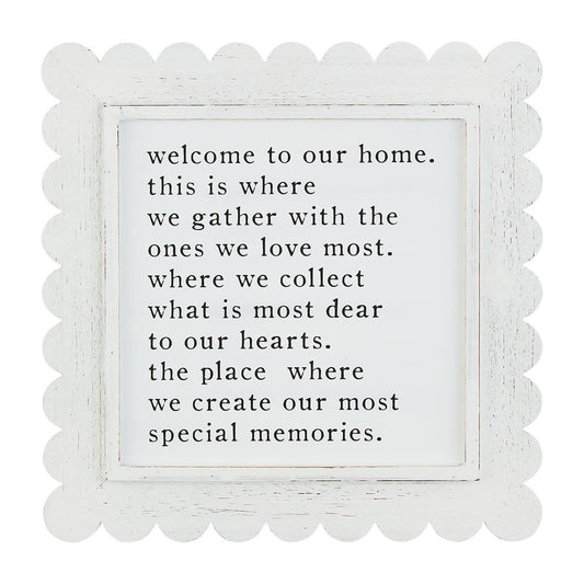 Welcome To Our Home Scallop Plaque