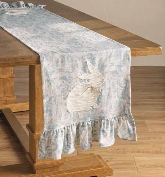Mudpie Blue Easter Table Runner
