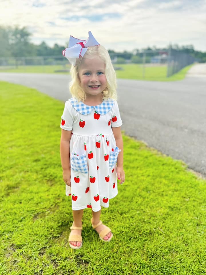 SB Toddler Twirl Dress - Red Apples