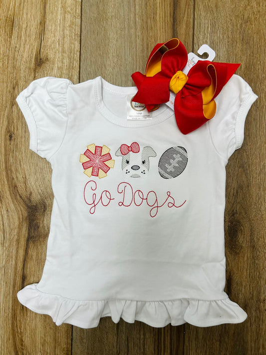 Sketch Stitch Go Dogs Girl Shirt